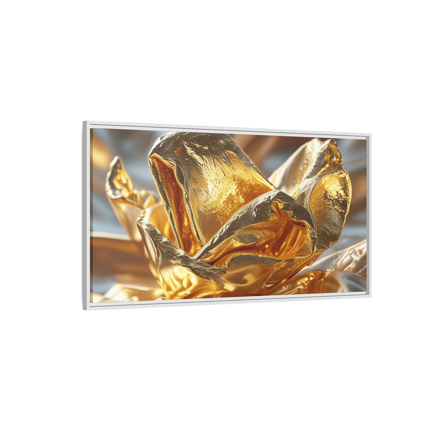Gold Foil Rose Canvas Art - Elegant Home Decor