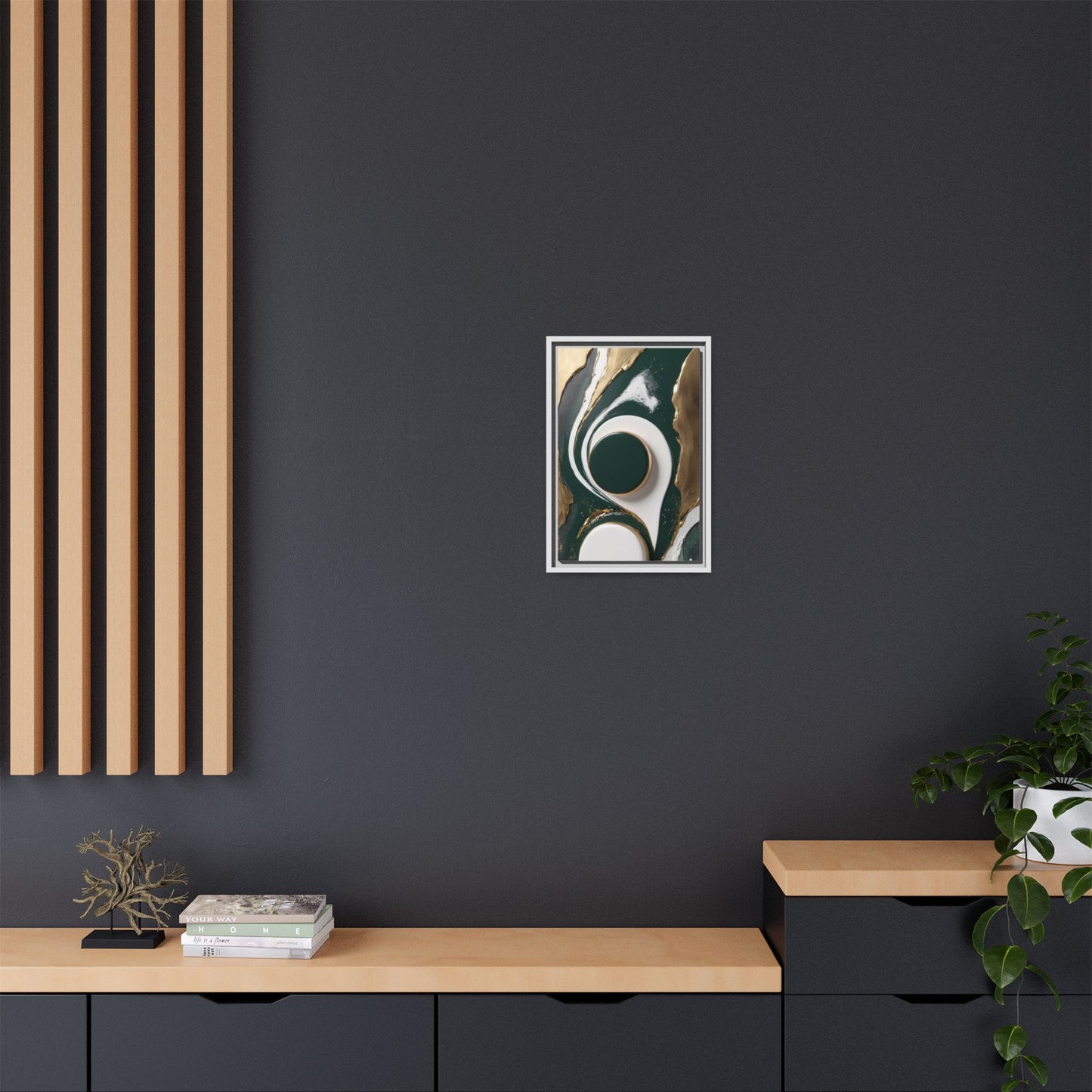 Elegant Abstract Framed Canvas Art - Modern Multi-Color Home Decor