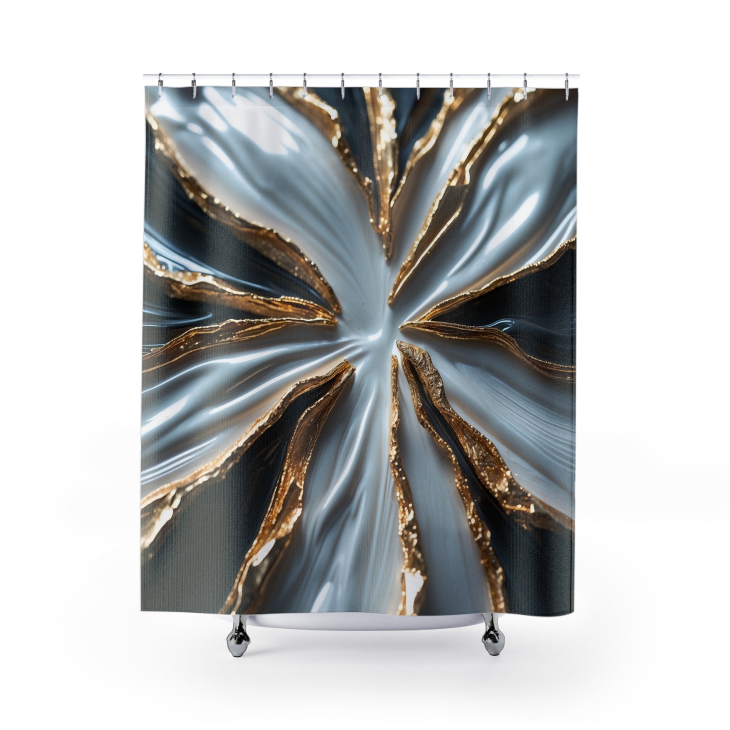 Golden Currents-Shower Curtains