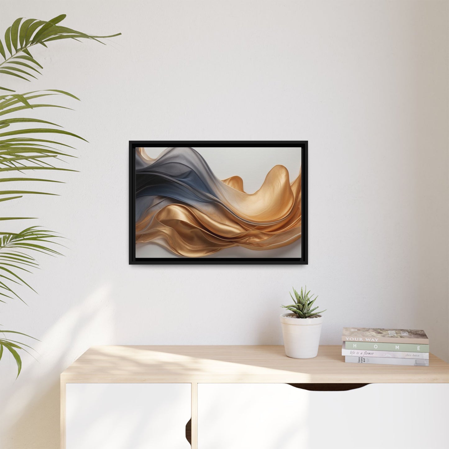 Abstract Matte Canvas Art Print - Framed Multi-color Wall Decor