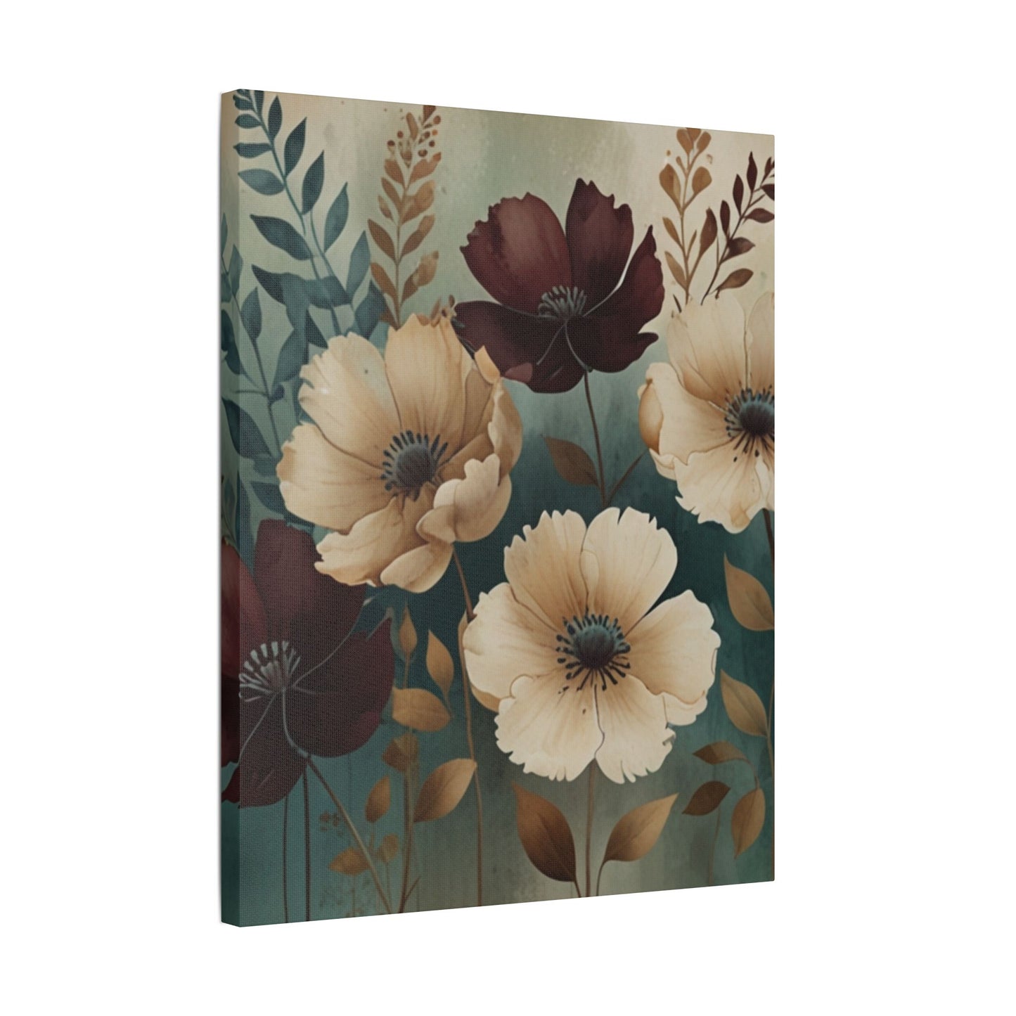 Floral Satin Canvas Art | Nature-Inspired Wall Décor