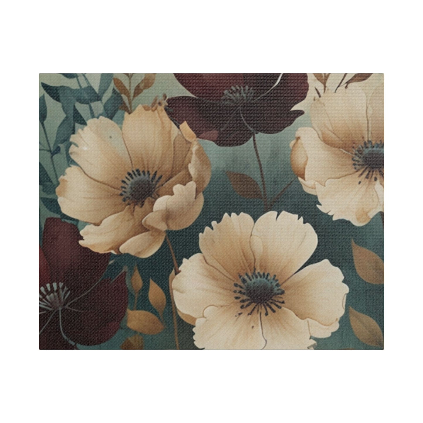 Floral Satin Canvas Art | Nature-Inspired Wall Décor
