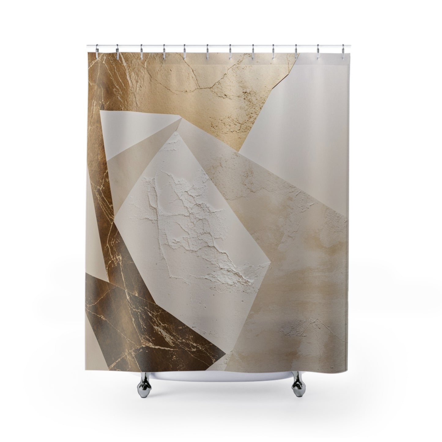 Modern Abstract Shower Curtain - Chic Geometric Design for Elegant Bathrooms