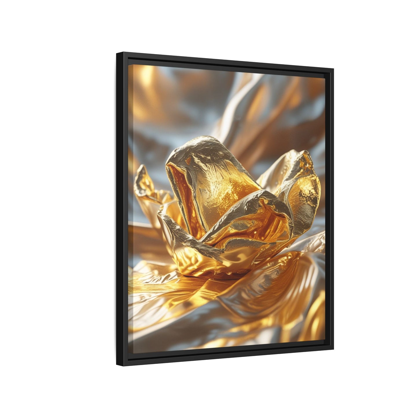 Gold Foil Rose Canvas Art - Elegant Home Decor