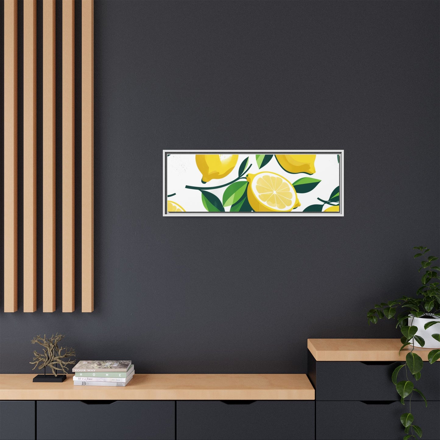 Lemon-Themed Framed Canvas Wall Art - Bright and Fresh Decor