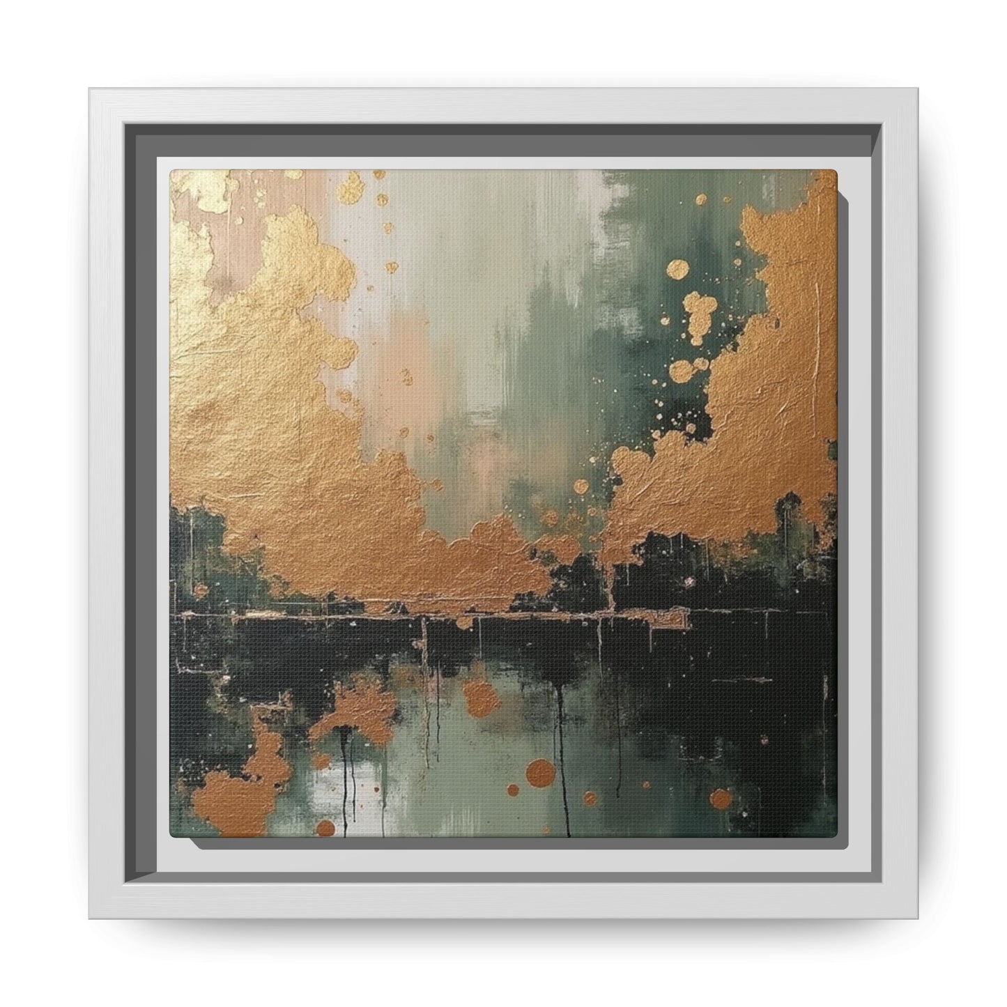 Elegant Matte Canvas Wall Art - Multi-Color Abstract Framed Decor