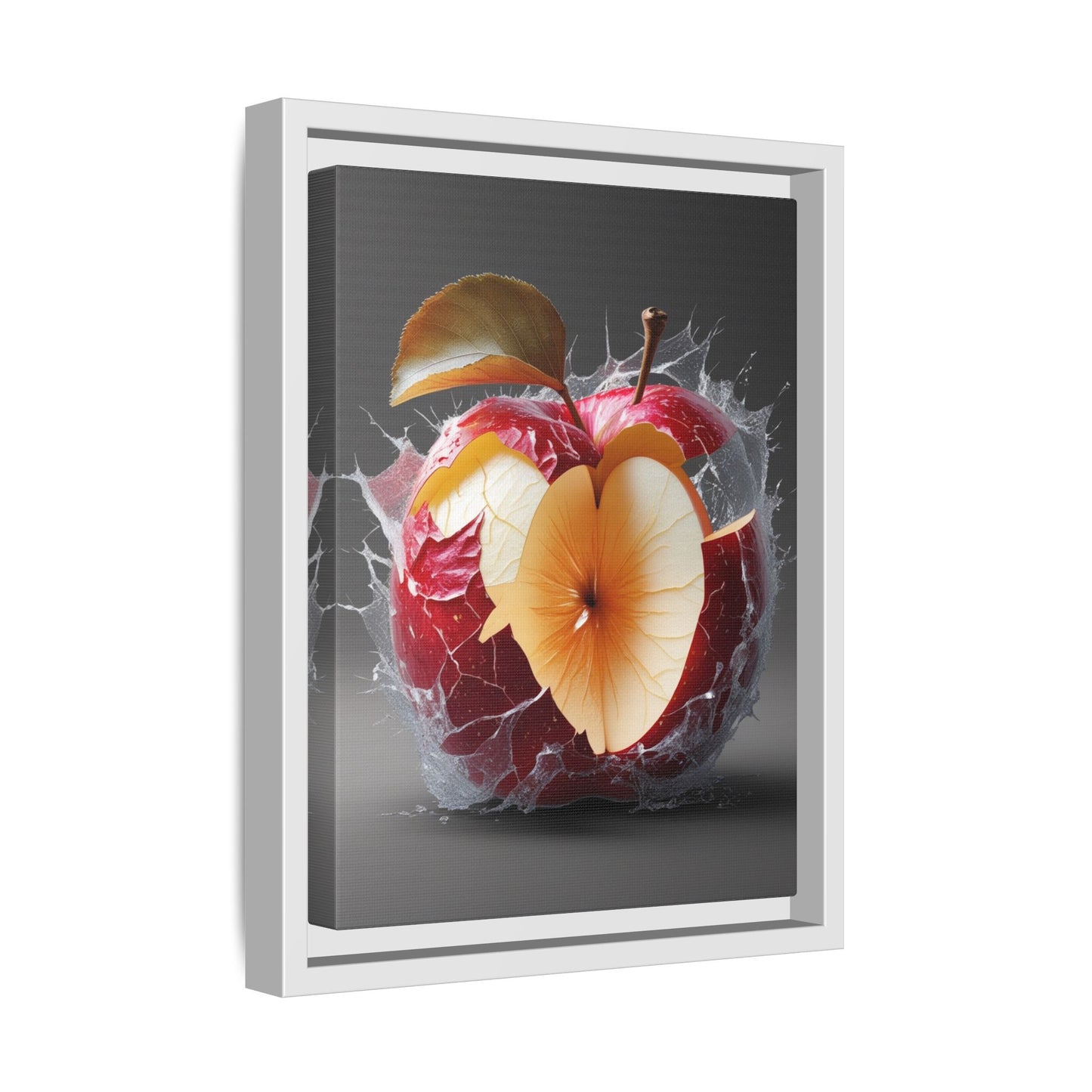 Framed Matte Canvas - Cracked Apple Art - Unique Home Decor