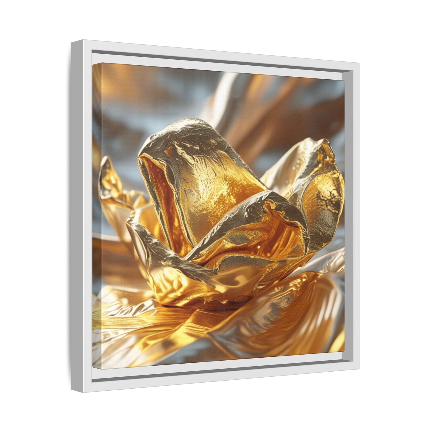 Gold Foil Rose Canvas Art - Elegant Home Decor