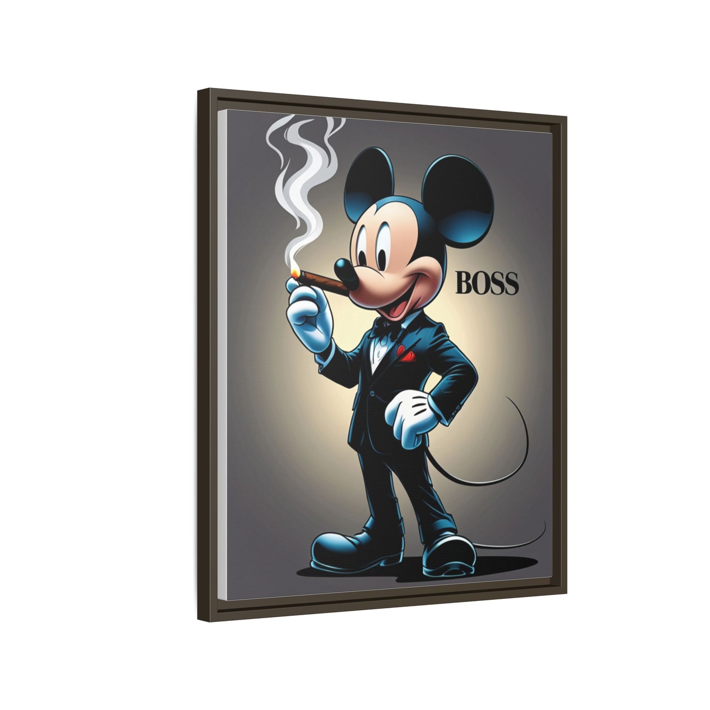 Framed Boss Mickey Mouse Canvas Art - Stylish Wall Decor for Fans