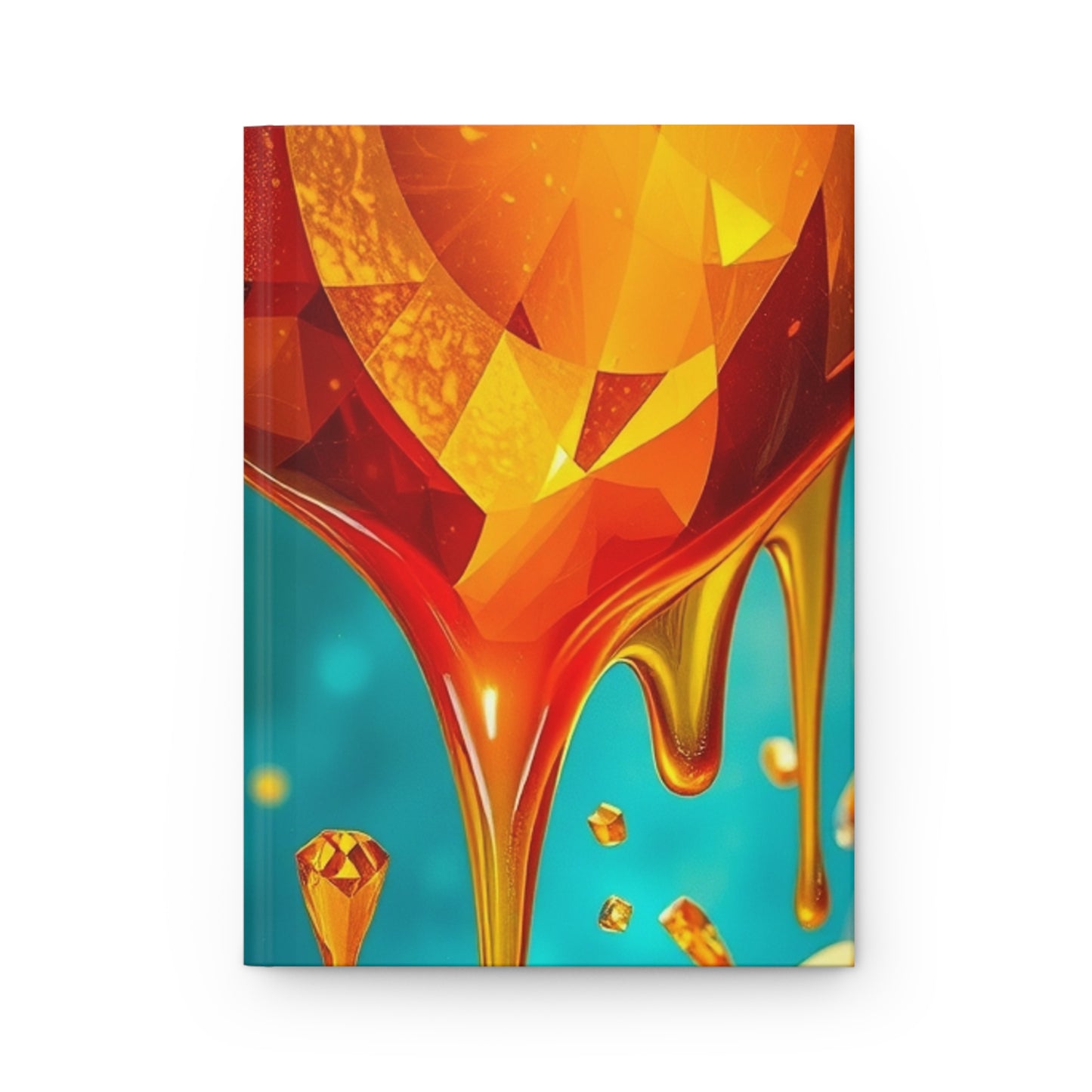 Glamorous Gemstone Hardcover Journal - Vibrant Liquid Design for Inspiration and Creativity