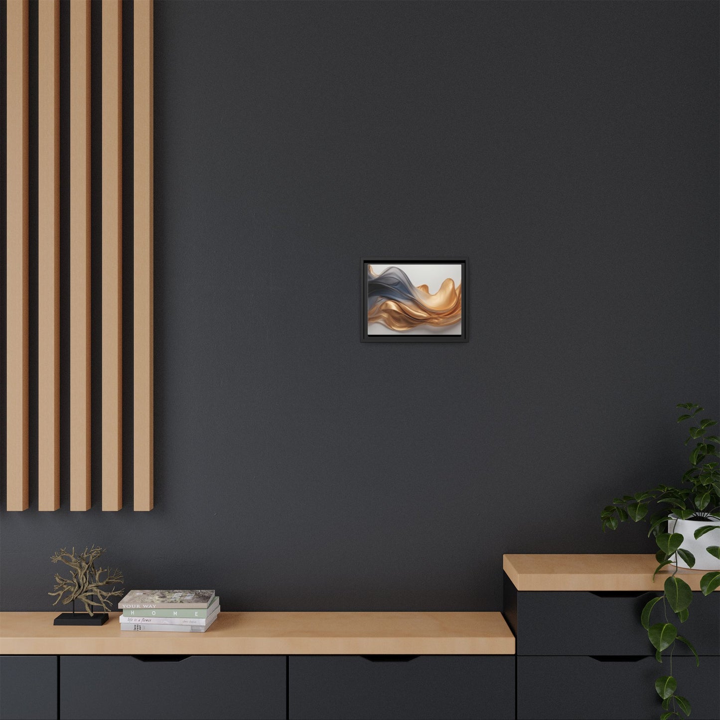 Abstract Matte Canvas Art Print - Framed Multi-color Wall Decor