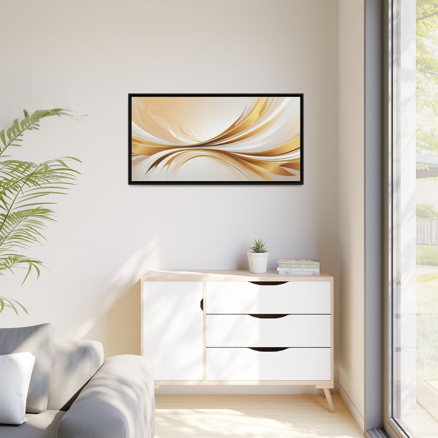 Modern Abstract Wall Art - Framed Matte Canvas Decor