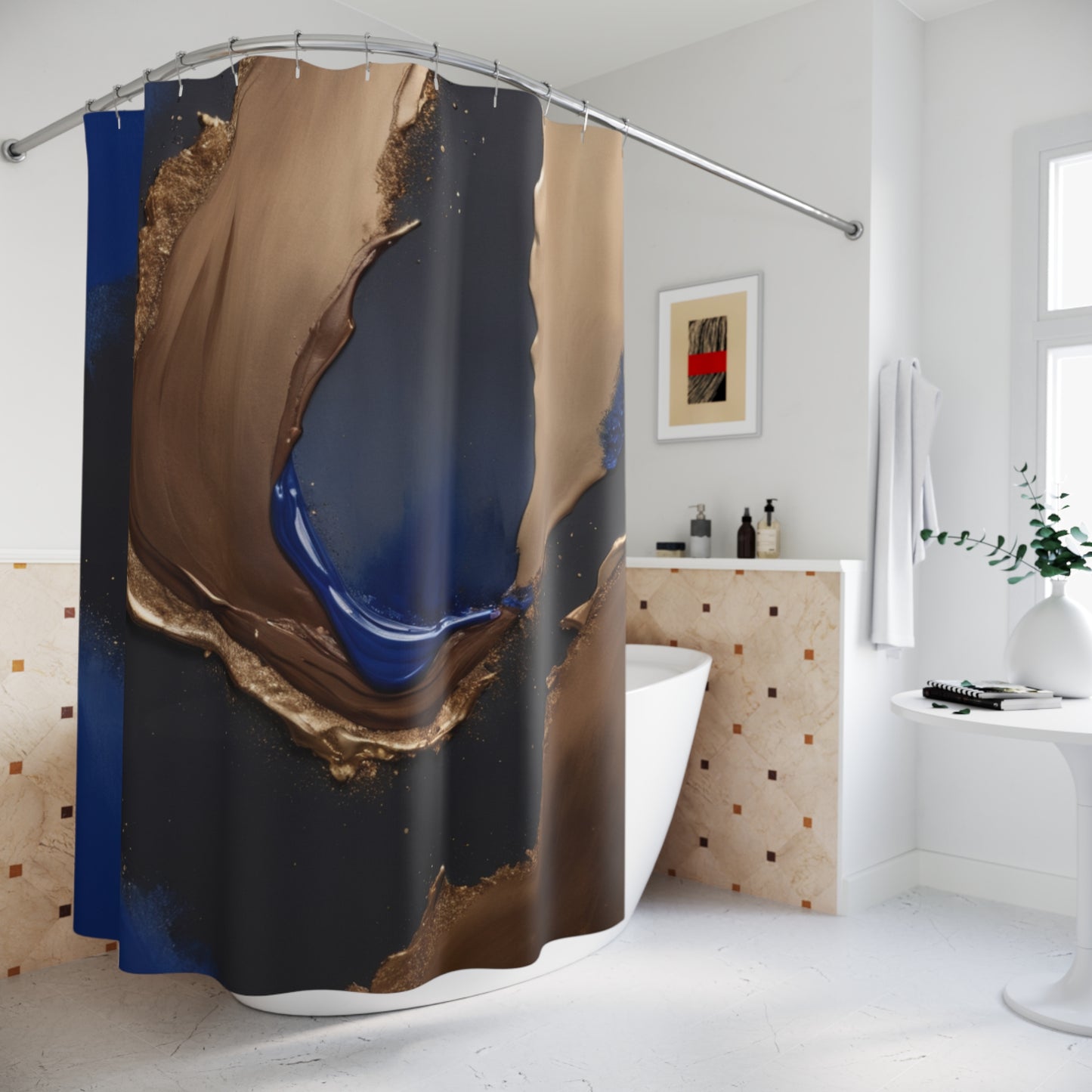 Elegant Abstract Shower Curtain - Luxurious Bathroom Decor
