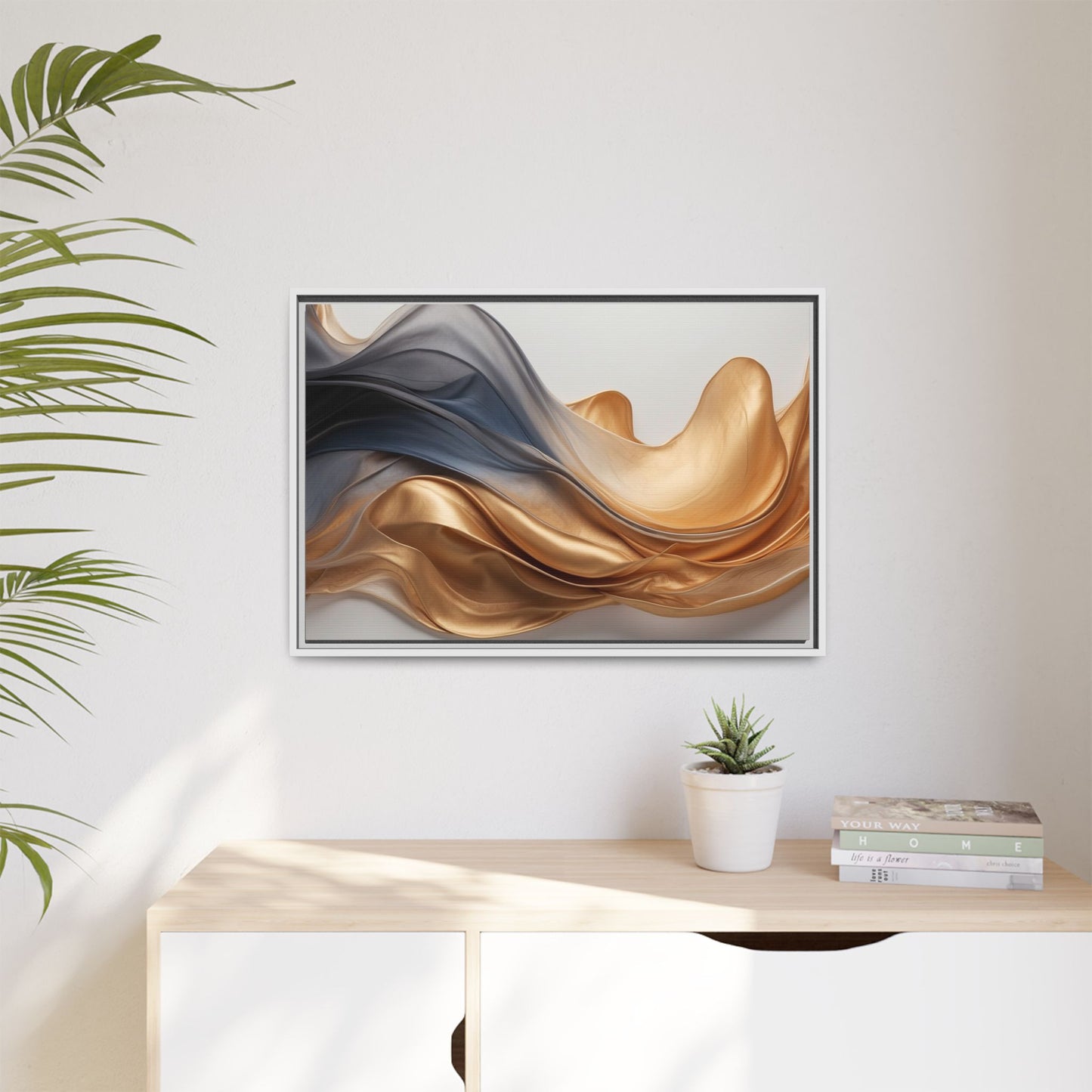 Abstract Matte Canvas Art Print - Framed Multi-color Wall Decor