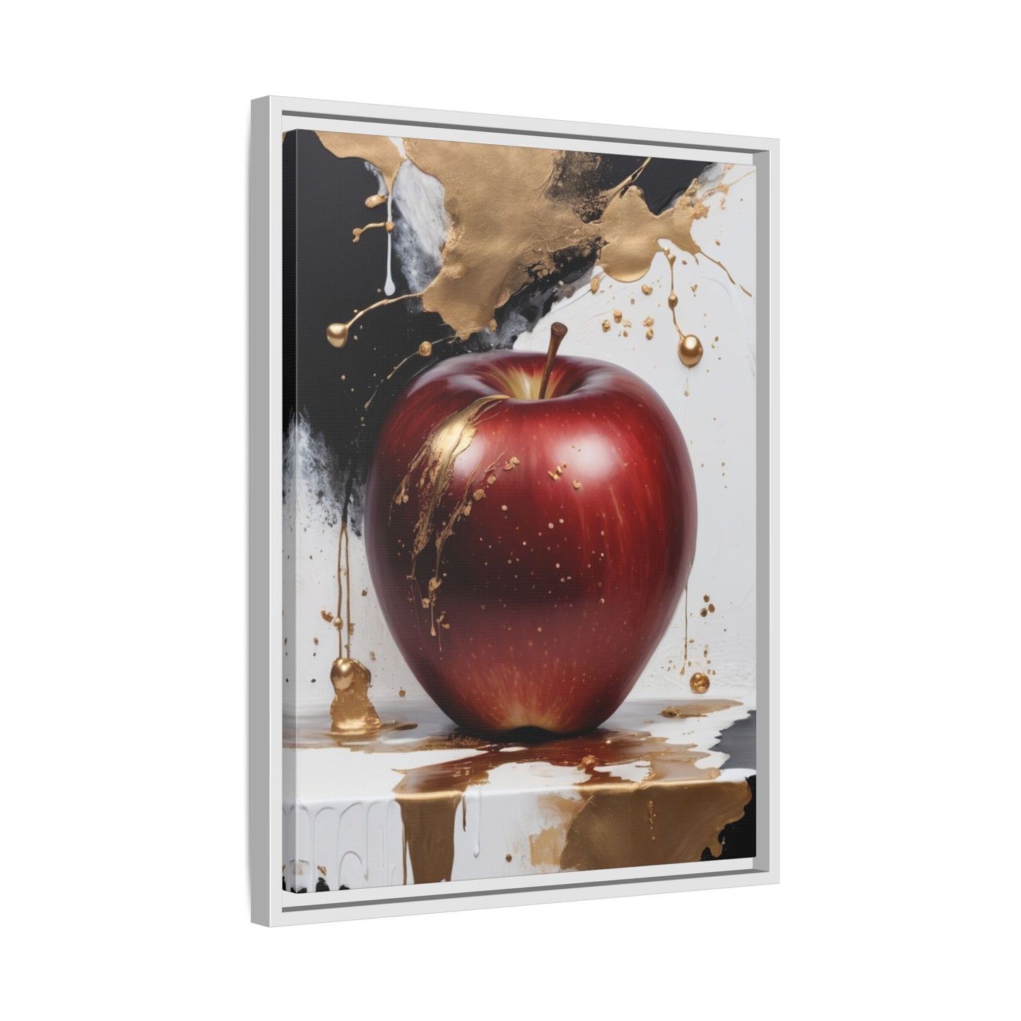 Elegant Apple Art Print - Multi-color Framed Canvas