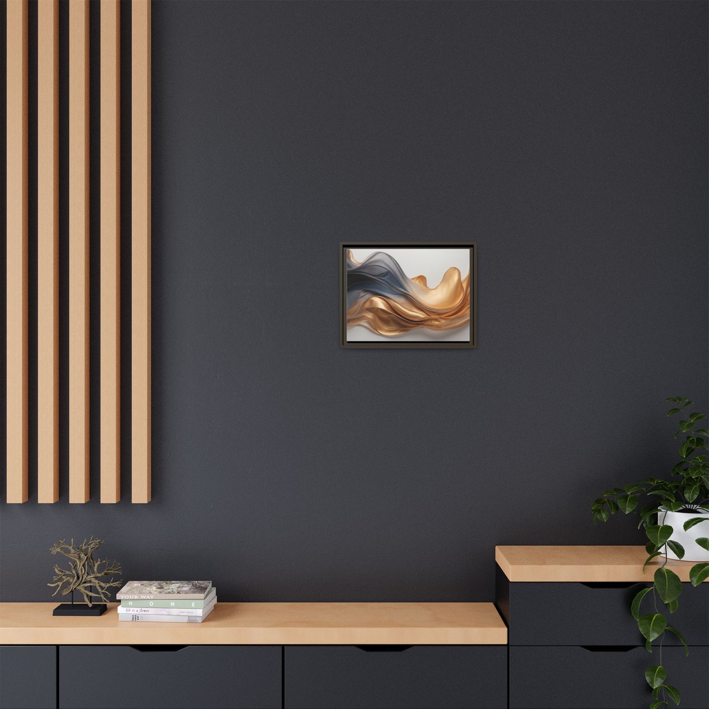 Abstract Matte Canvas Art Print - Framed Multi-color Wall Decor