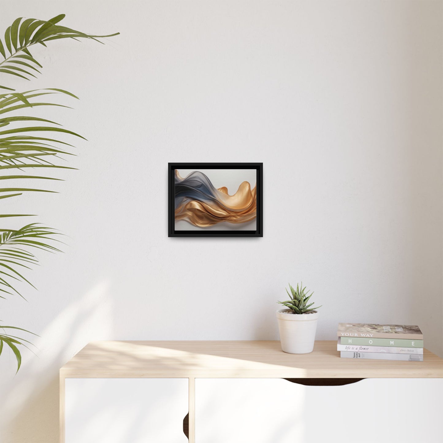 Abstract Matte Canvas Art Print - Framed Multi-color Wall Decor