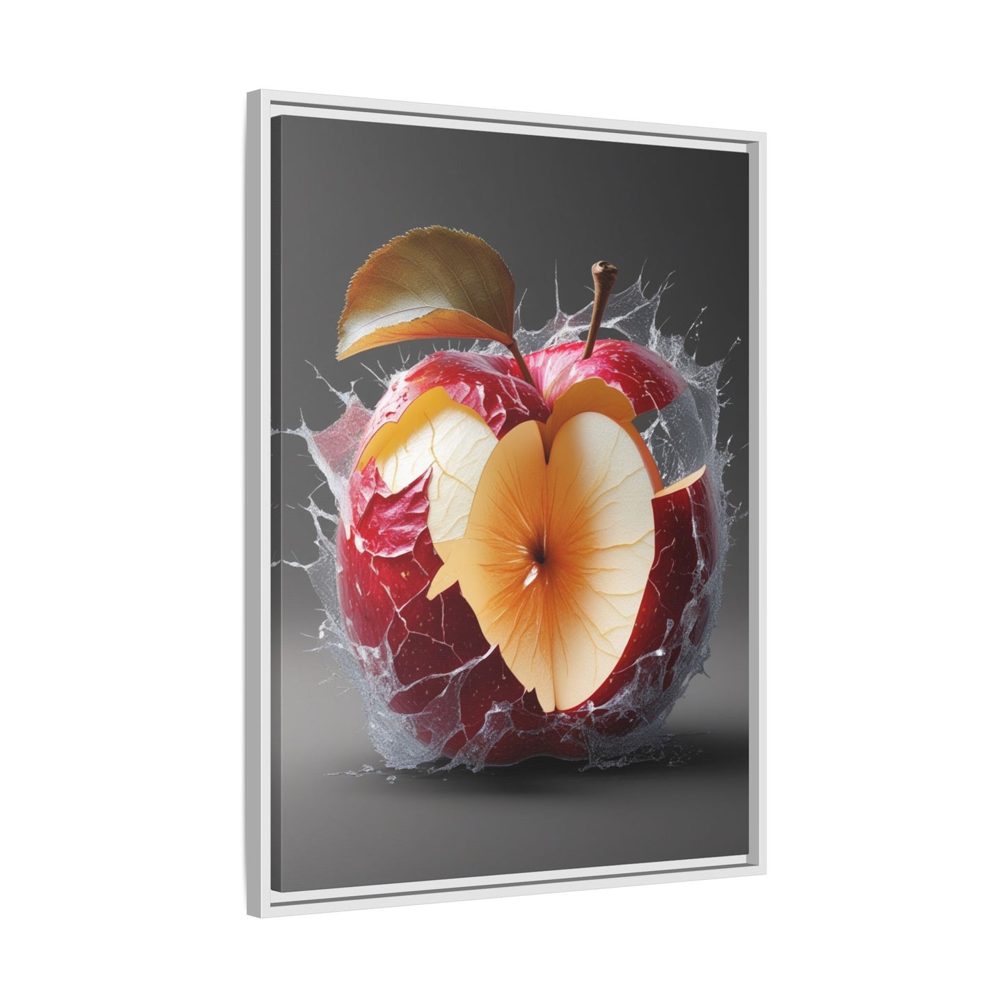 Framed Matte Canvas - Cracked Apple Art - Unique Home Decor