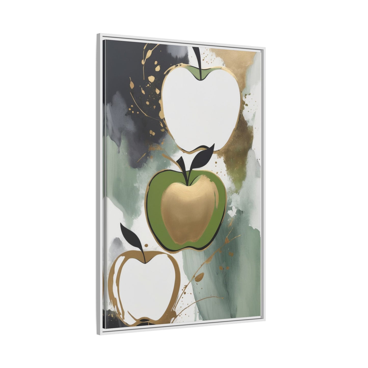 Modern Abstract Apple Canvas Art Print - Colorful Framed Wall Decor