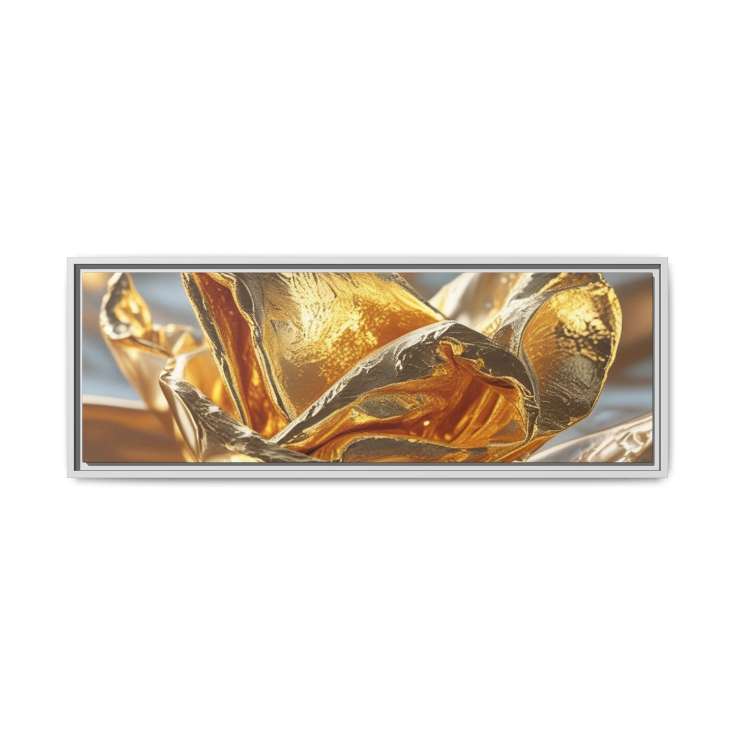 Gold Foil Rose Canvas Art - Elegant Home Decor