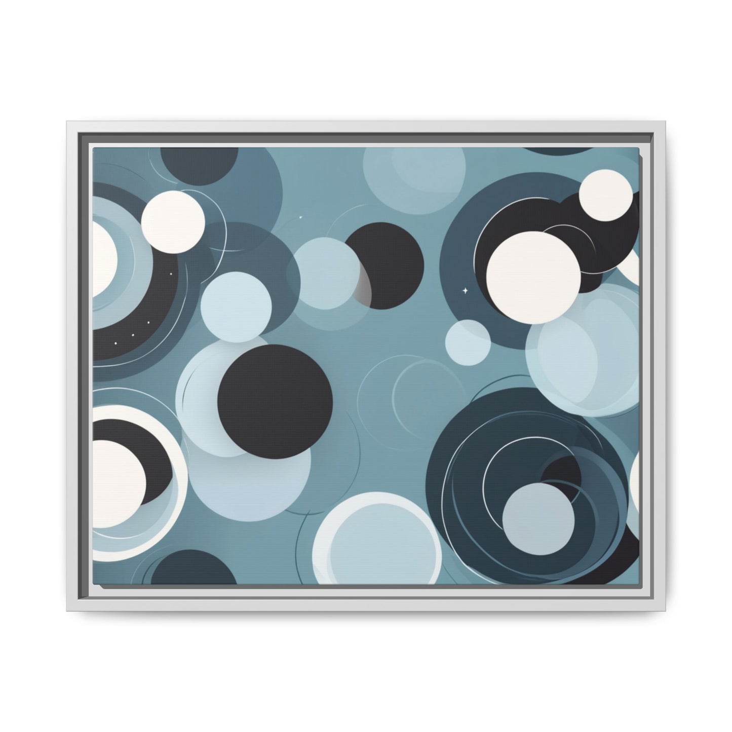 Modern Abstract Framed Canvas Art - Multi-Color Circles Decoration
