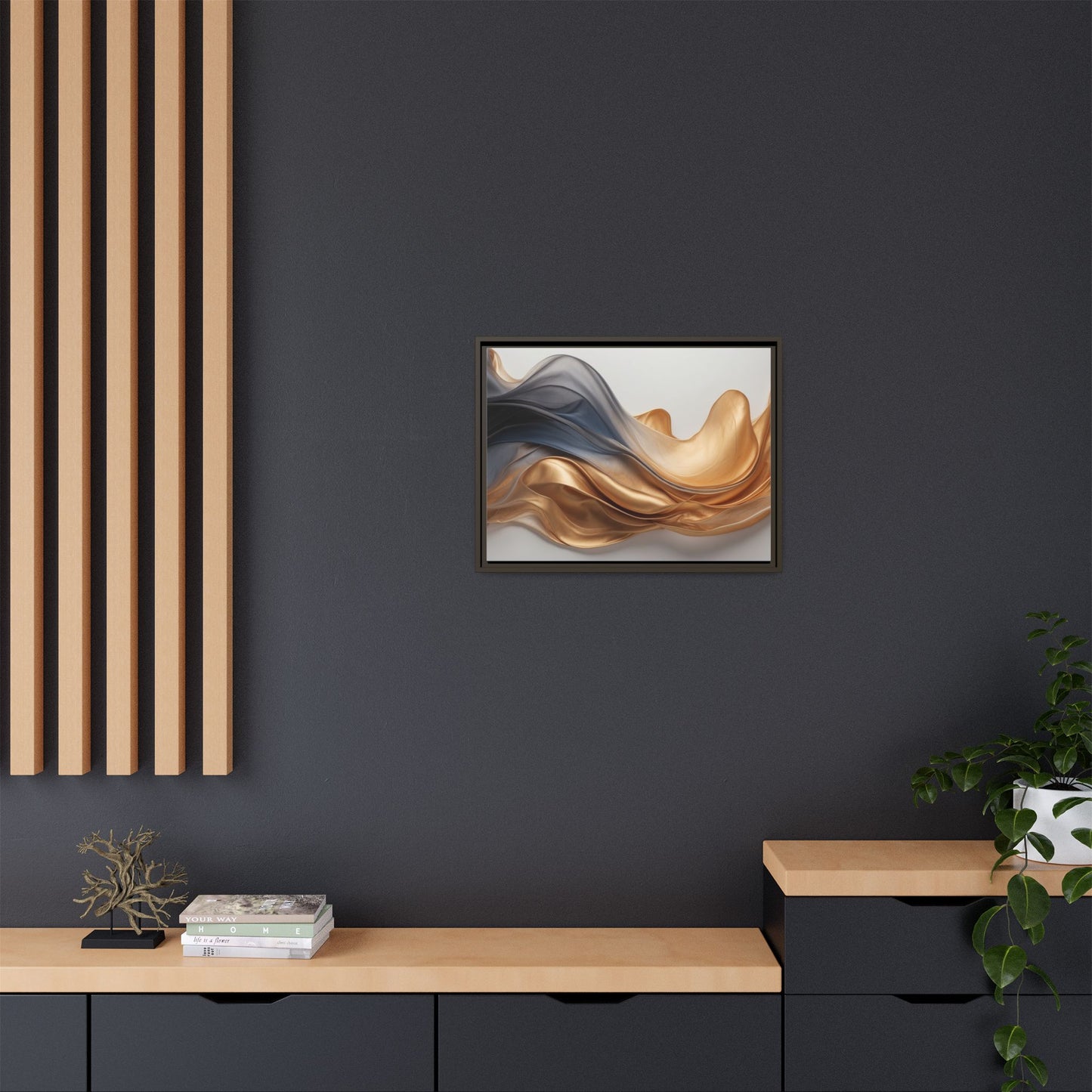 Abstract Matte Canvas Art Print - Framed Multi-color Wall Decor