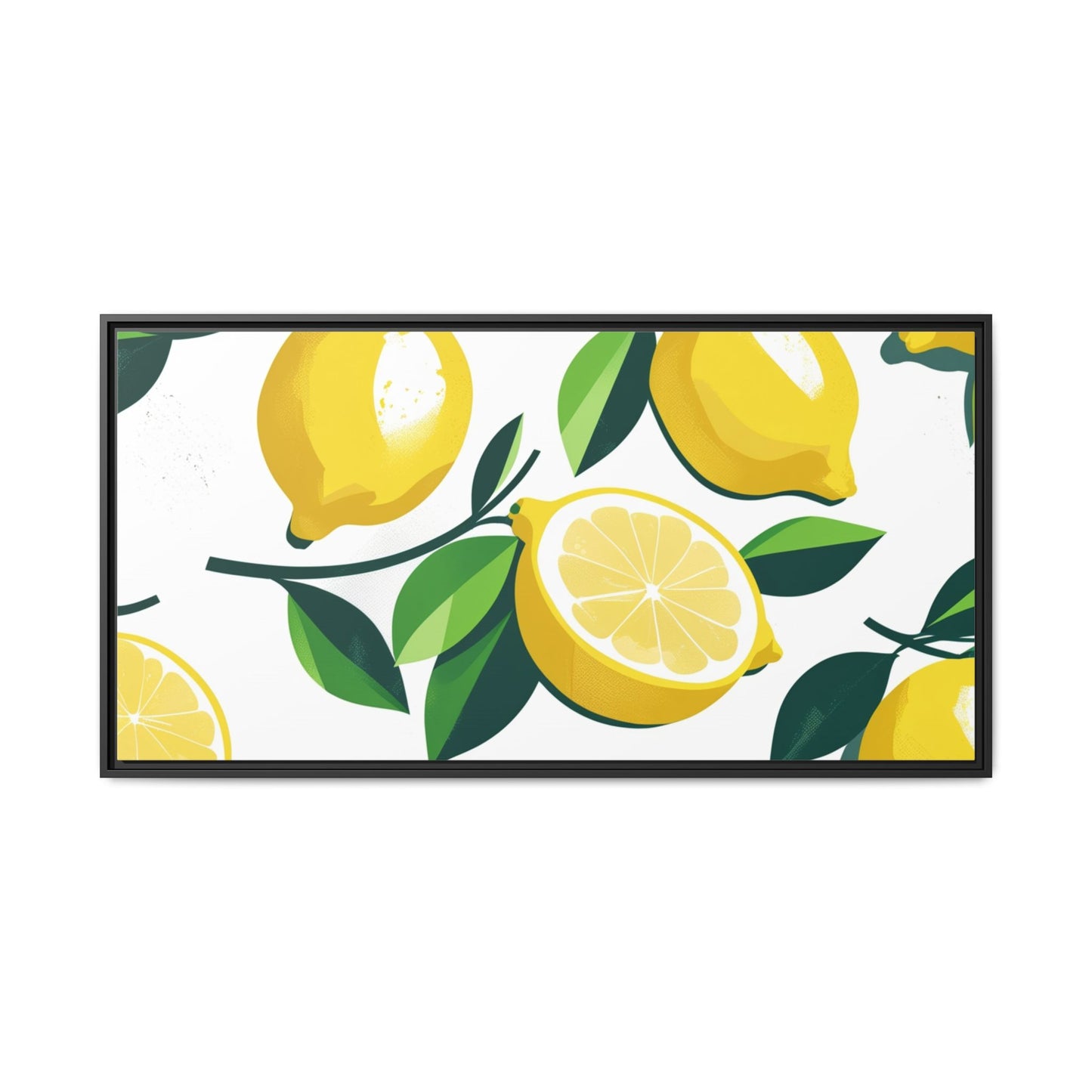 Lemon-Themed Framed Canvas Wall Art - Bright and Fresh Decor