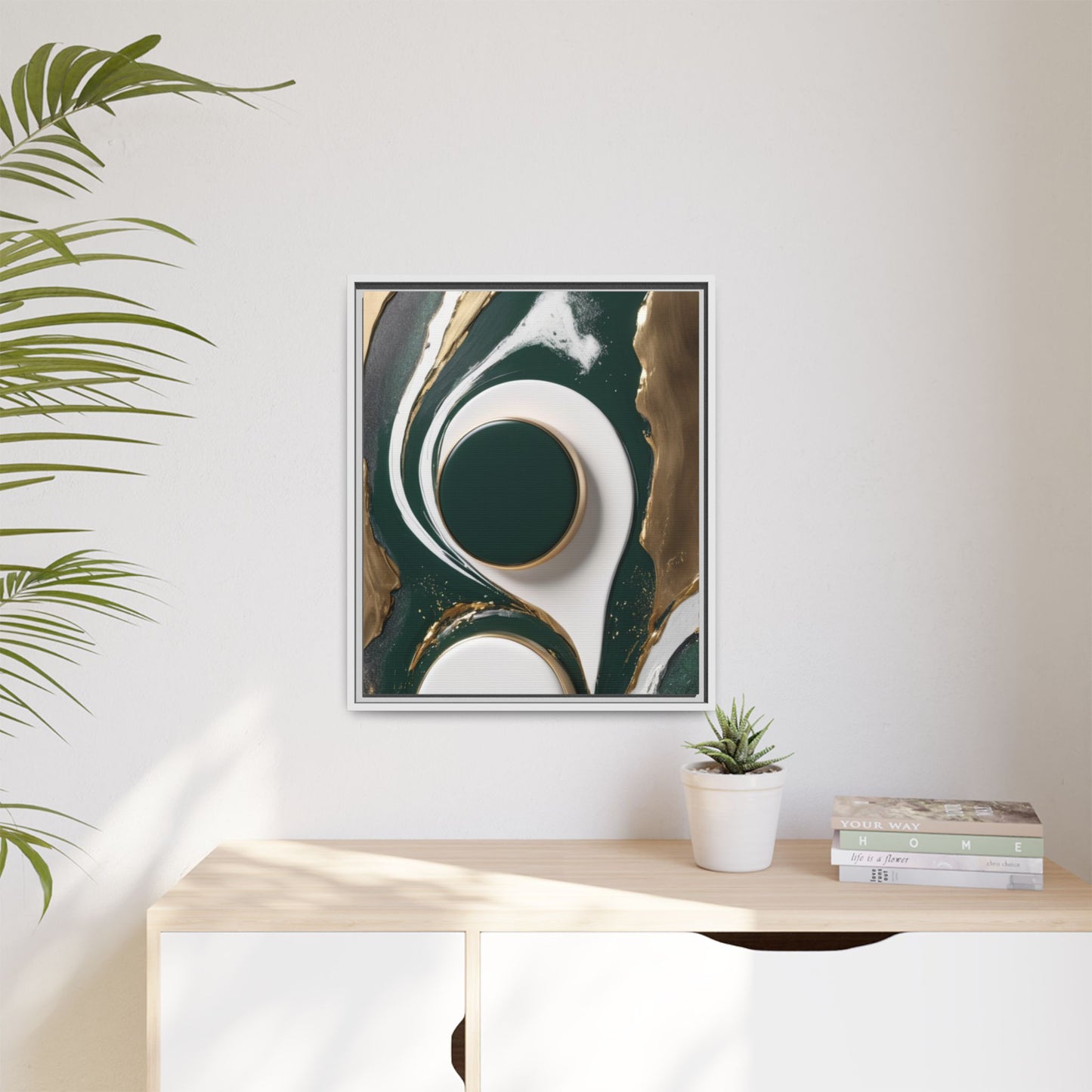 Elegant Abstract Framed Canvas Art - Modern Multi-Color Home Decor