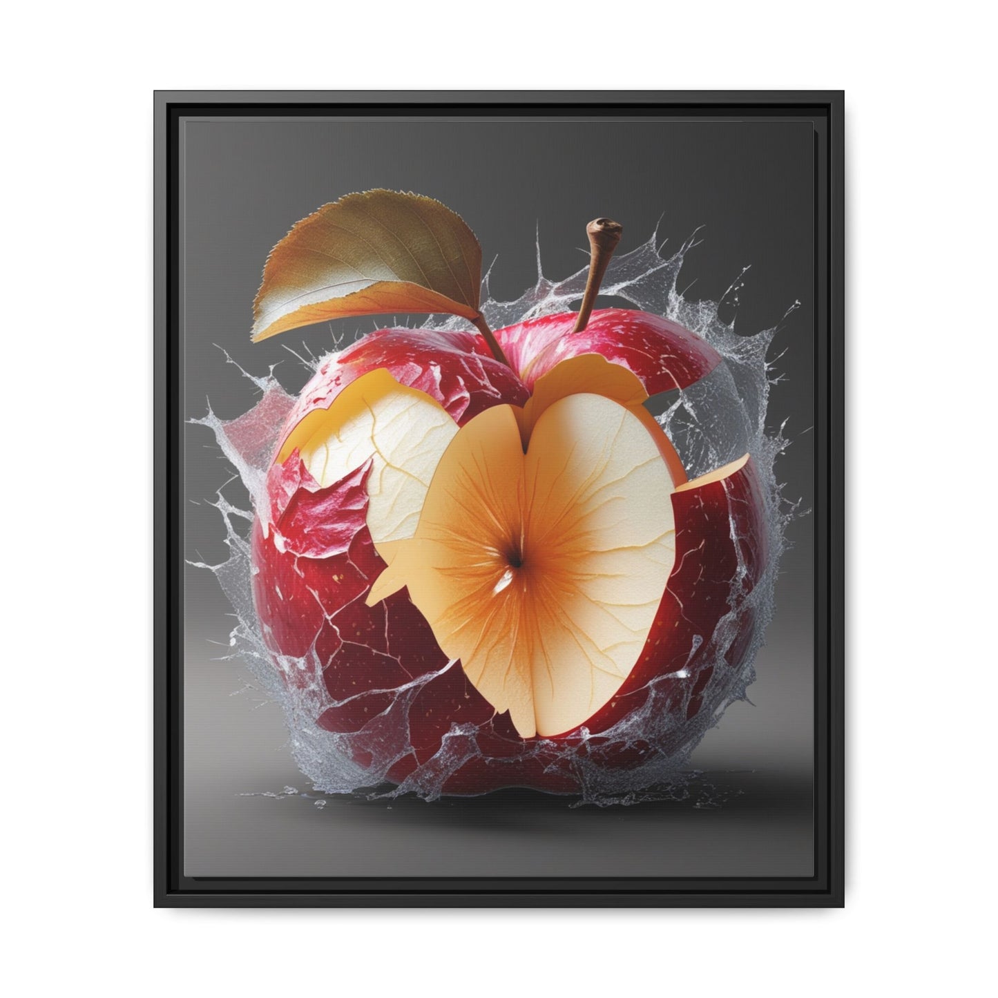 Framed Matte Canvas - Cracked Apple Art - Unique Home Decor