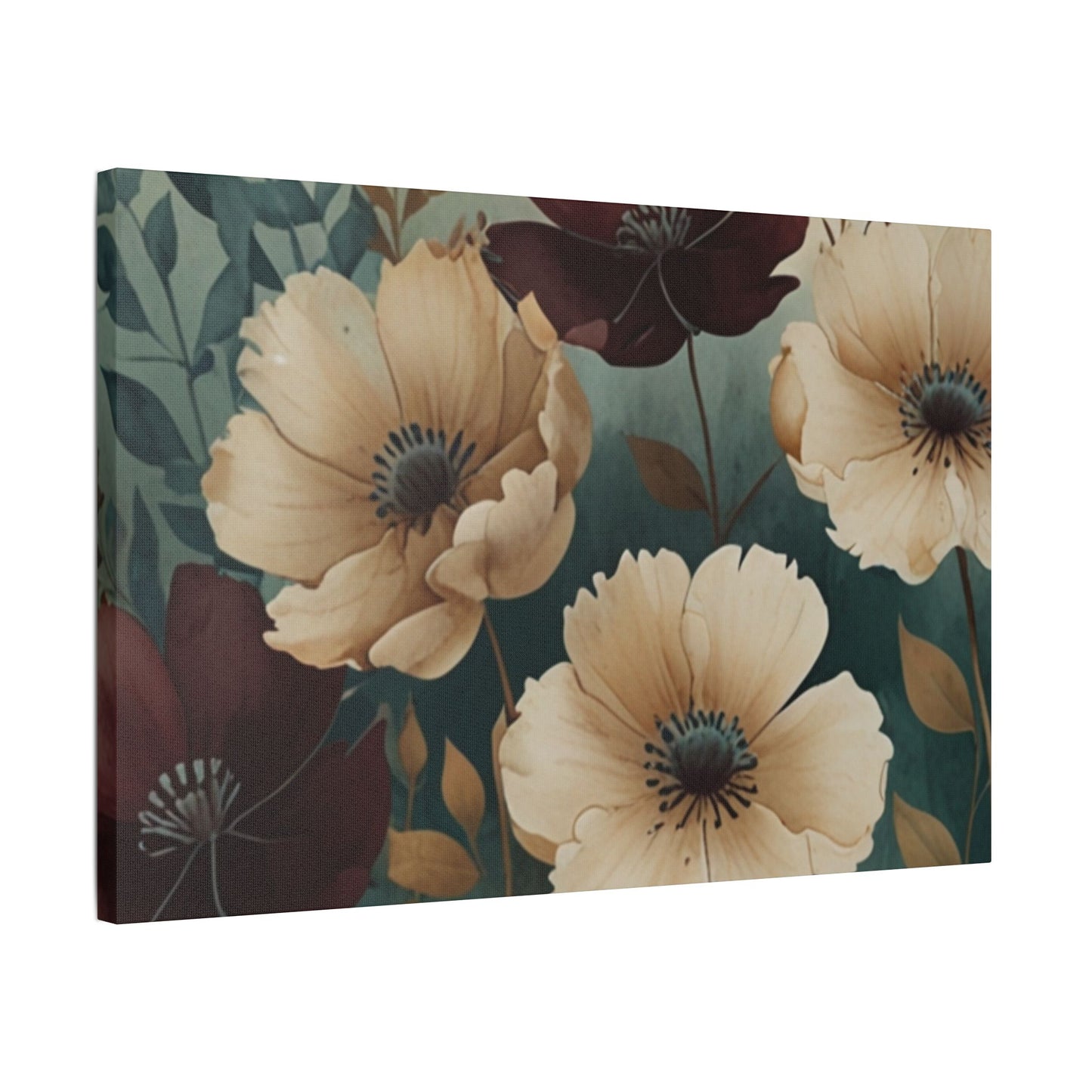 Floral Satin Canvas Art | Nature-Inspired Wall Décor