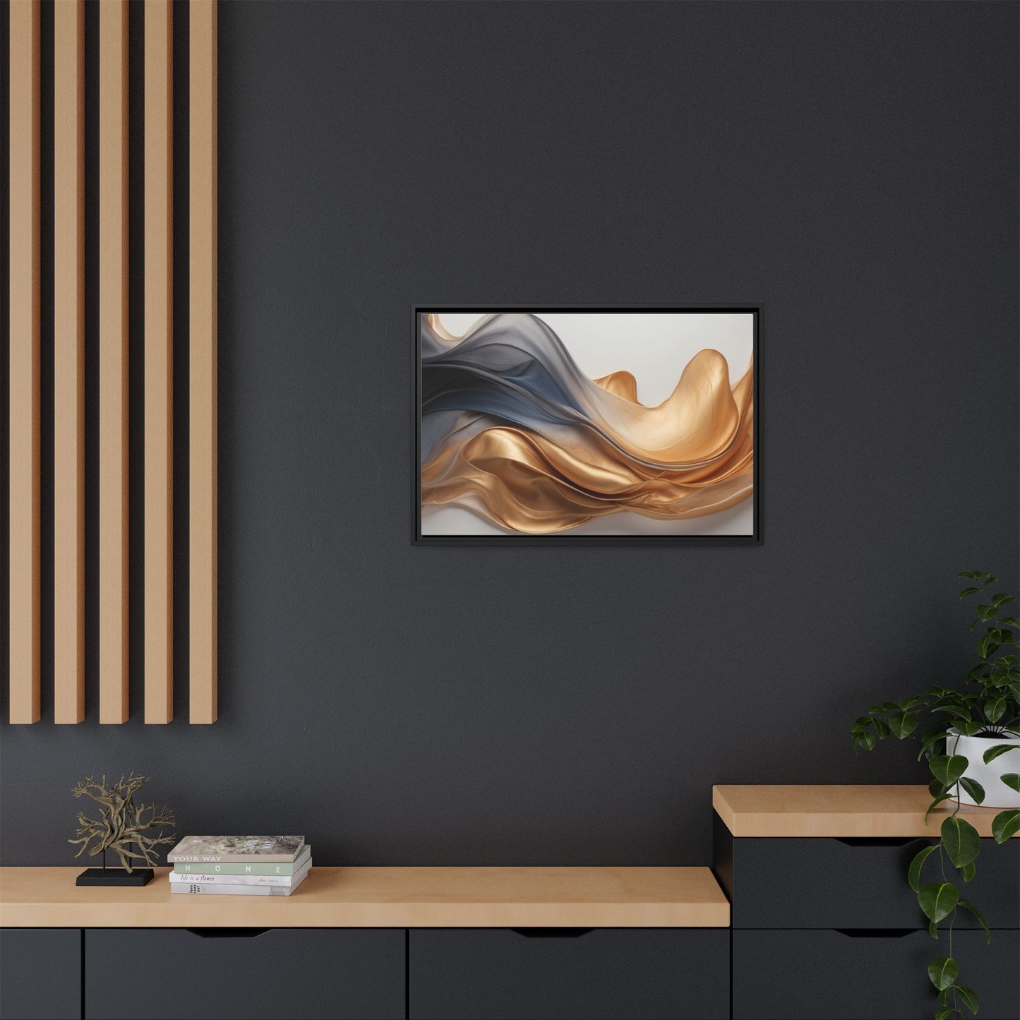 Abstract Matte Canvas Art Print - Framed Multi-color Wall Decor