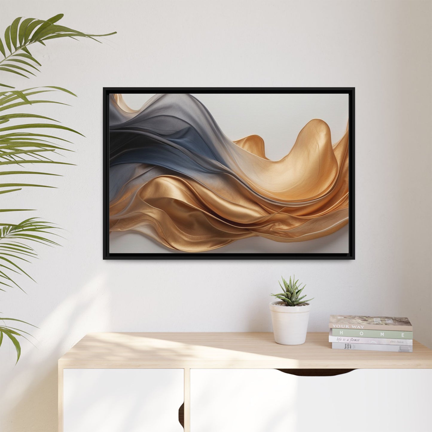 Abstract Matte Canvas Art Print - Framed Multi-color Wall Decor