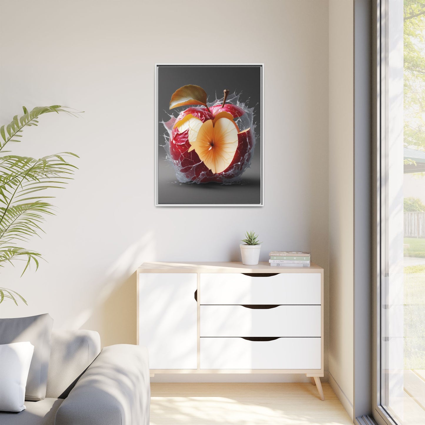 Framed Matte Canvas - Cracked Apple Art - Unique Home Decor