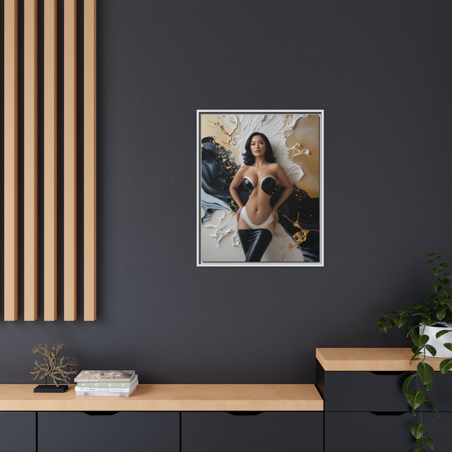 Elegant Framed Canvas Art - Multi-Color Abstract Beauty
