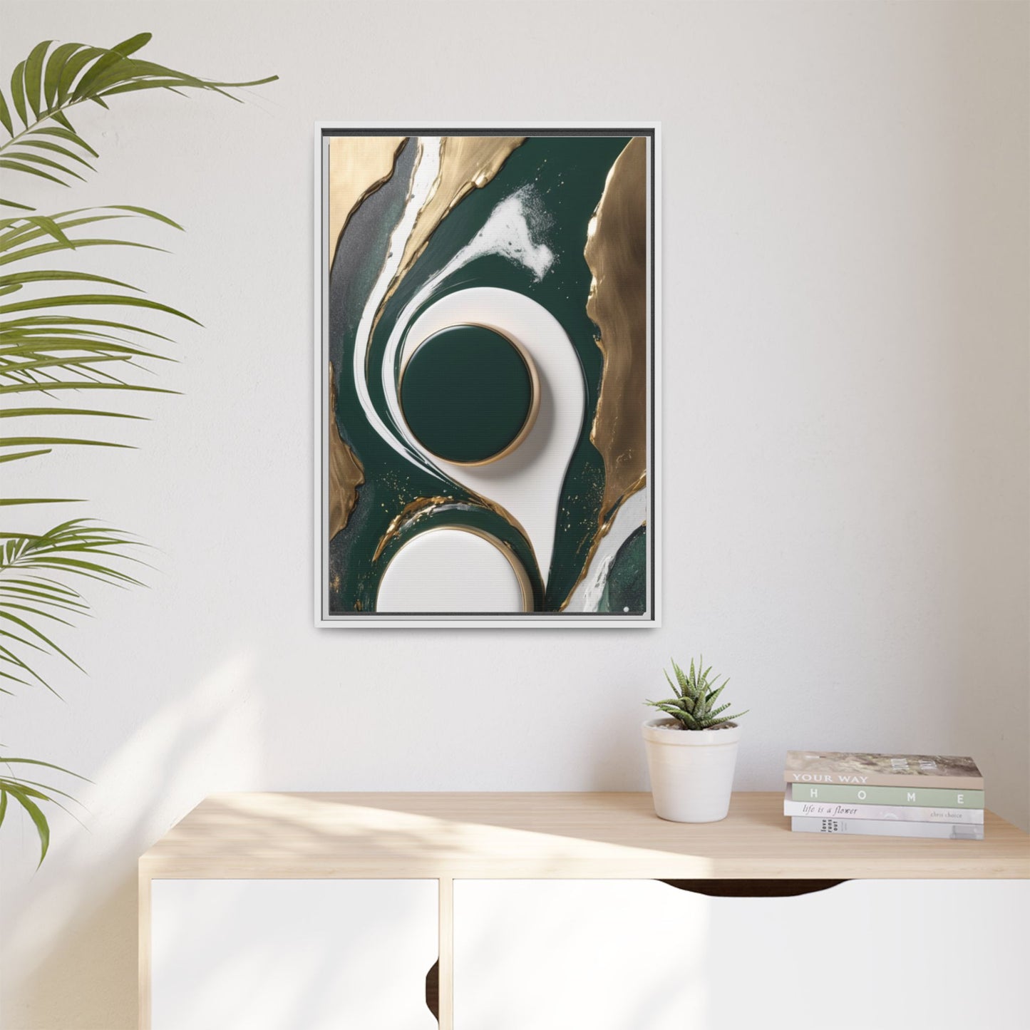 Elegant Abstract Framed Canvas Art - Modern Multi-Color Home Decor