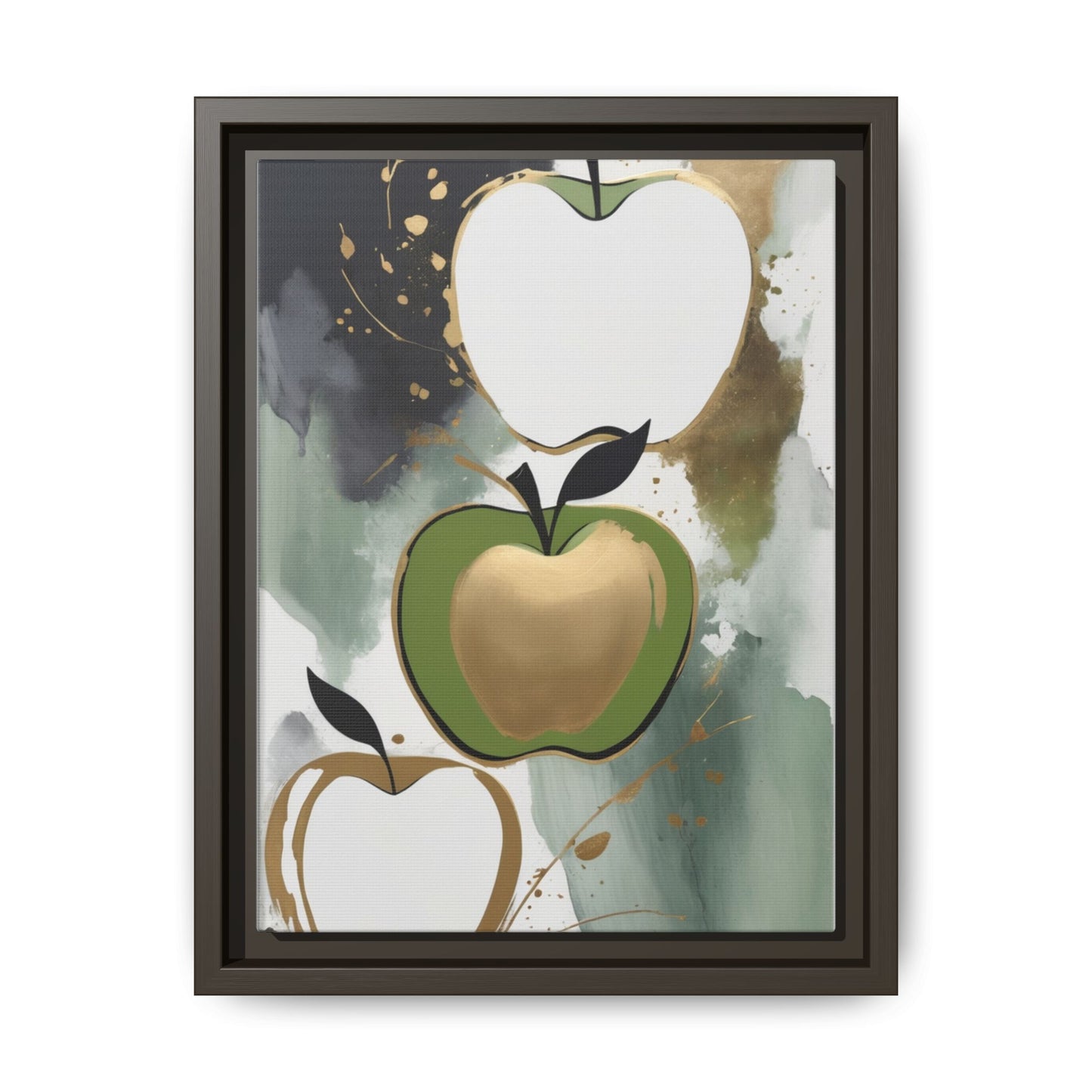 Modern Abstract Apple Canvas Art Print - Colorful Framed Wall Decor