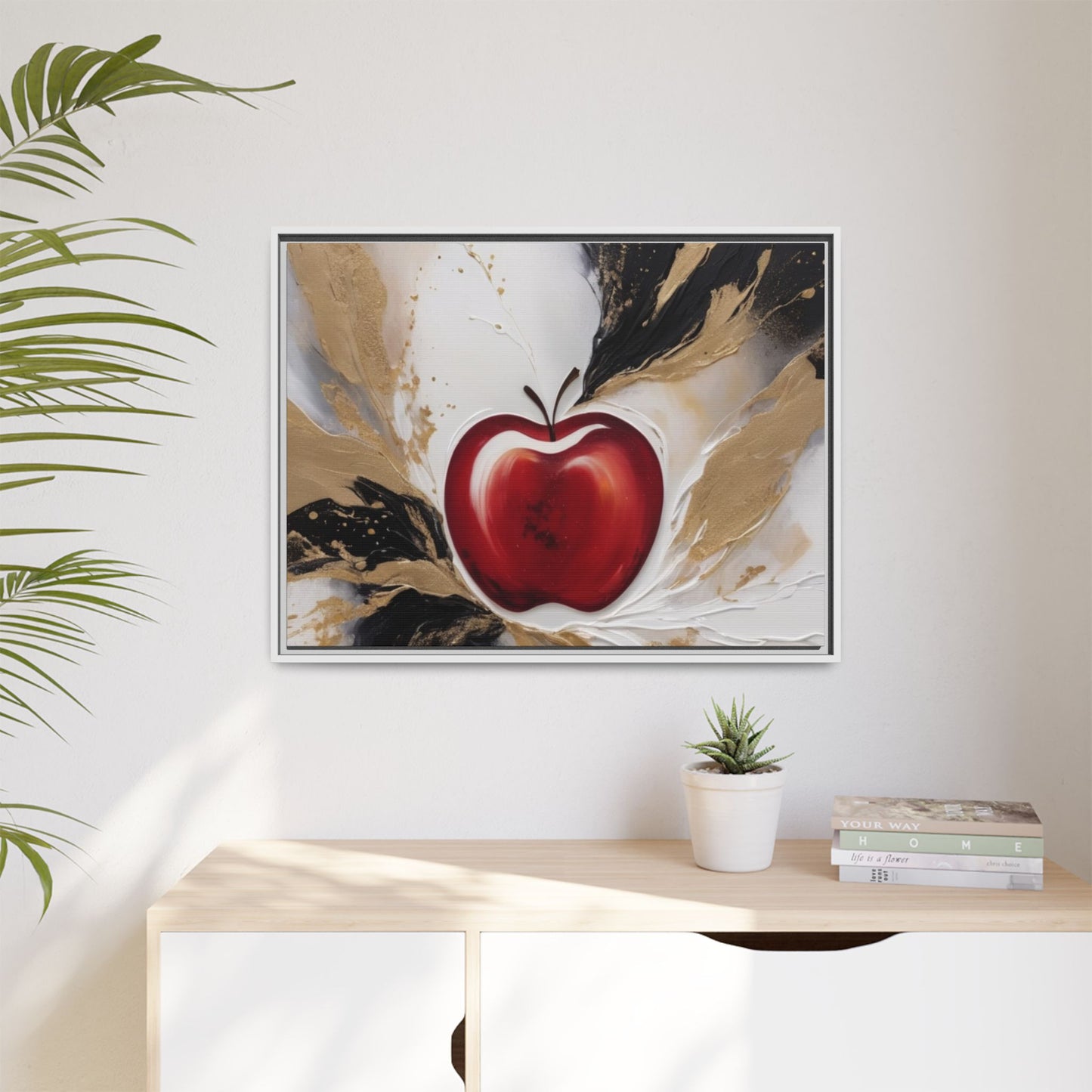 Elegant Apple Canvas Art Print - Framed Wall Decor