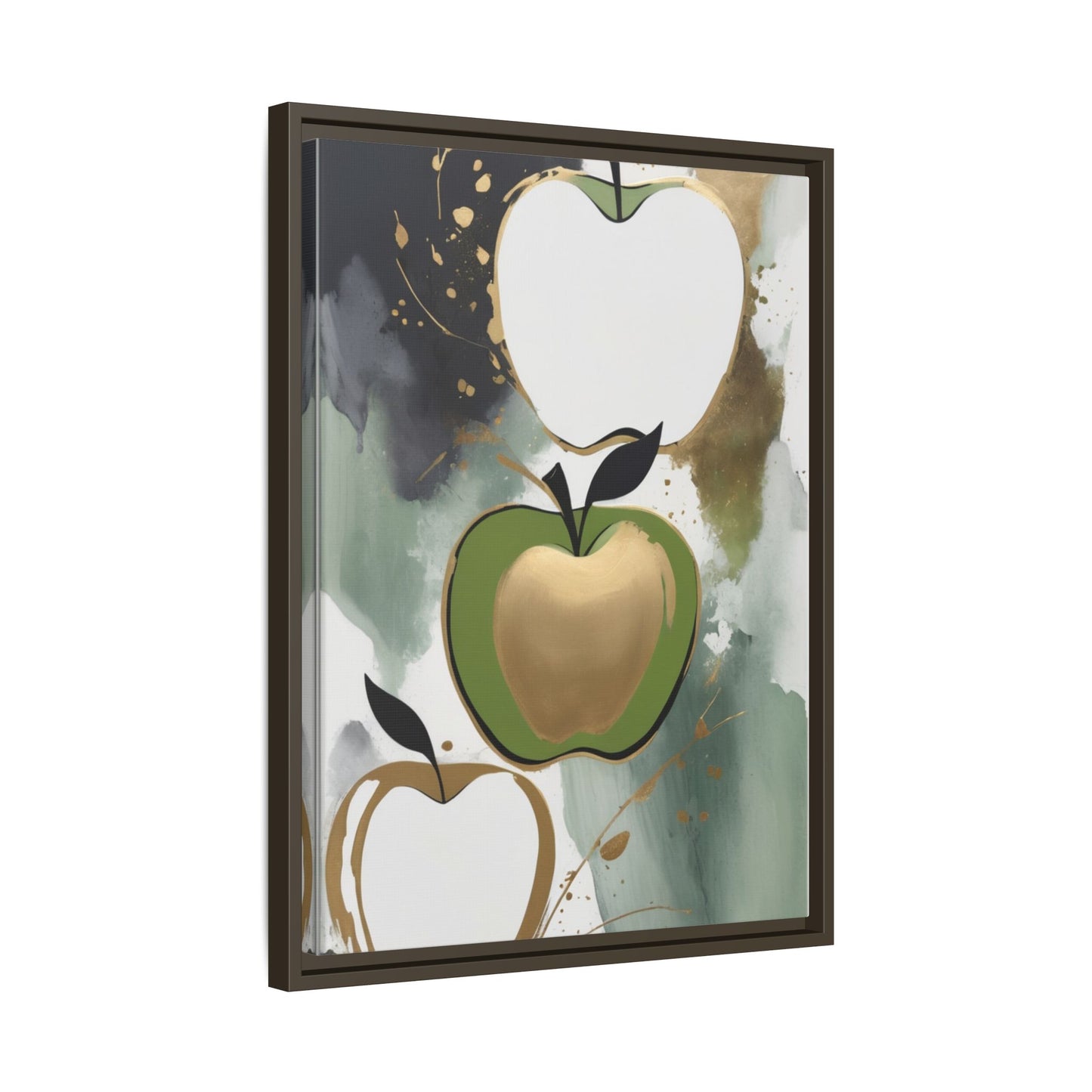 Modern Abstract Apple Canvas Art Print - Colorful Framed Wall Decor