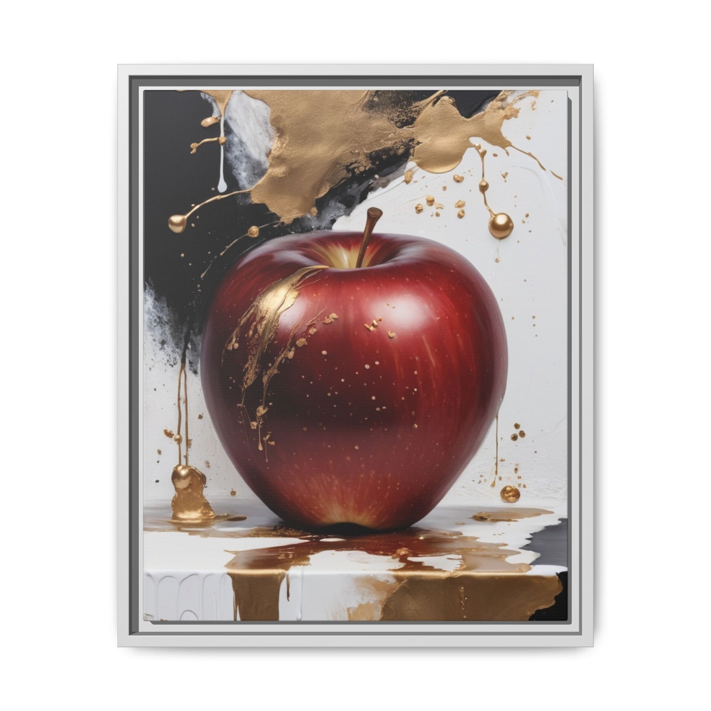 Elegant Apple Art Print - Multi-color Framed Canvas