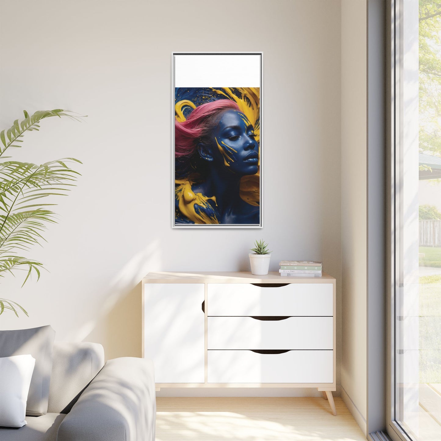 Vibrant Abstract Art Print - Multicolor Framed Canvas Wall Decor