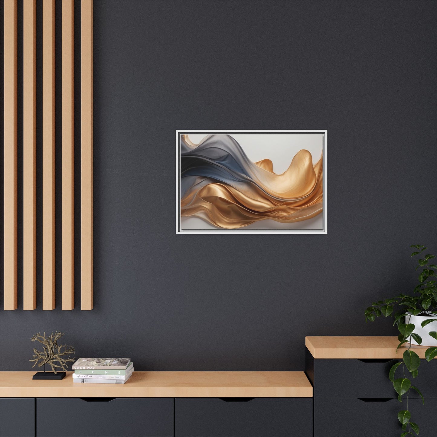 Abstract Matte Canvas Art Print - Framed Multi-color Wall Decor