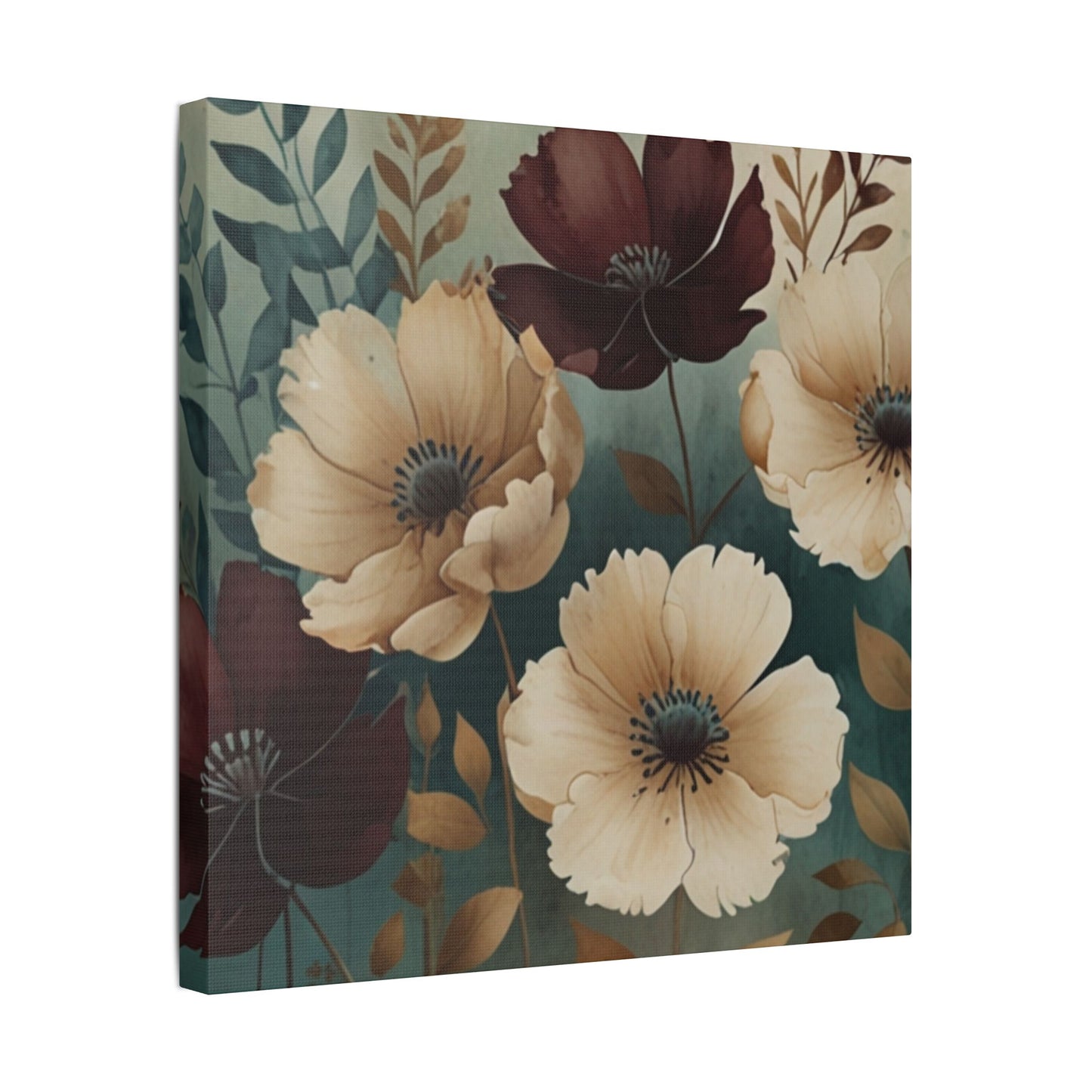 Floral Satin Canvas Art | Nature-Inspired Wall Décor