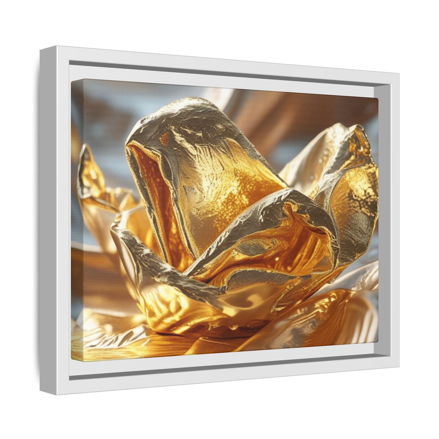 Gold Foil Rose Canvas Art - Elegant Home Decor
