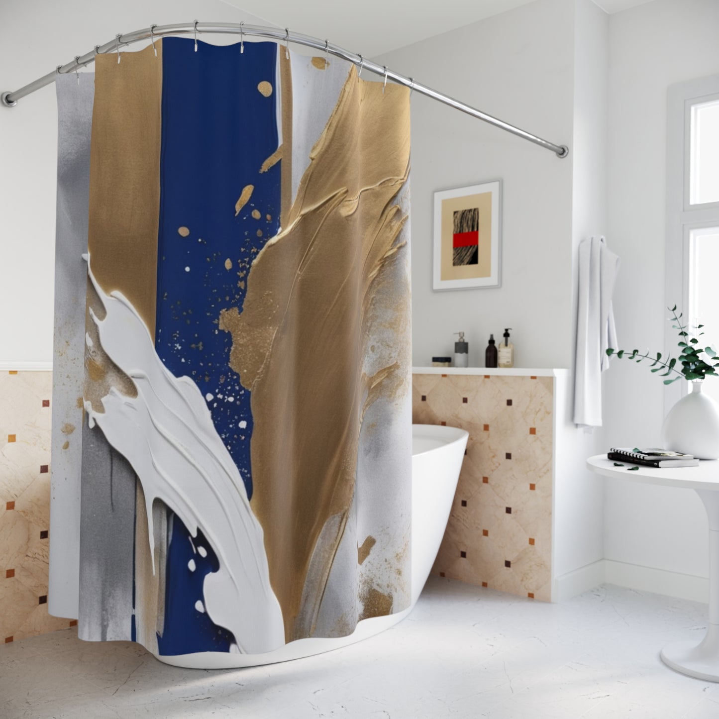 Royal Cascade-Glamour Shower Curtain