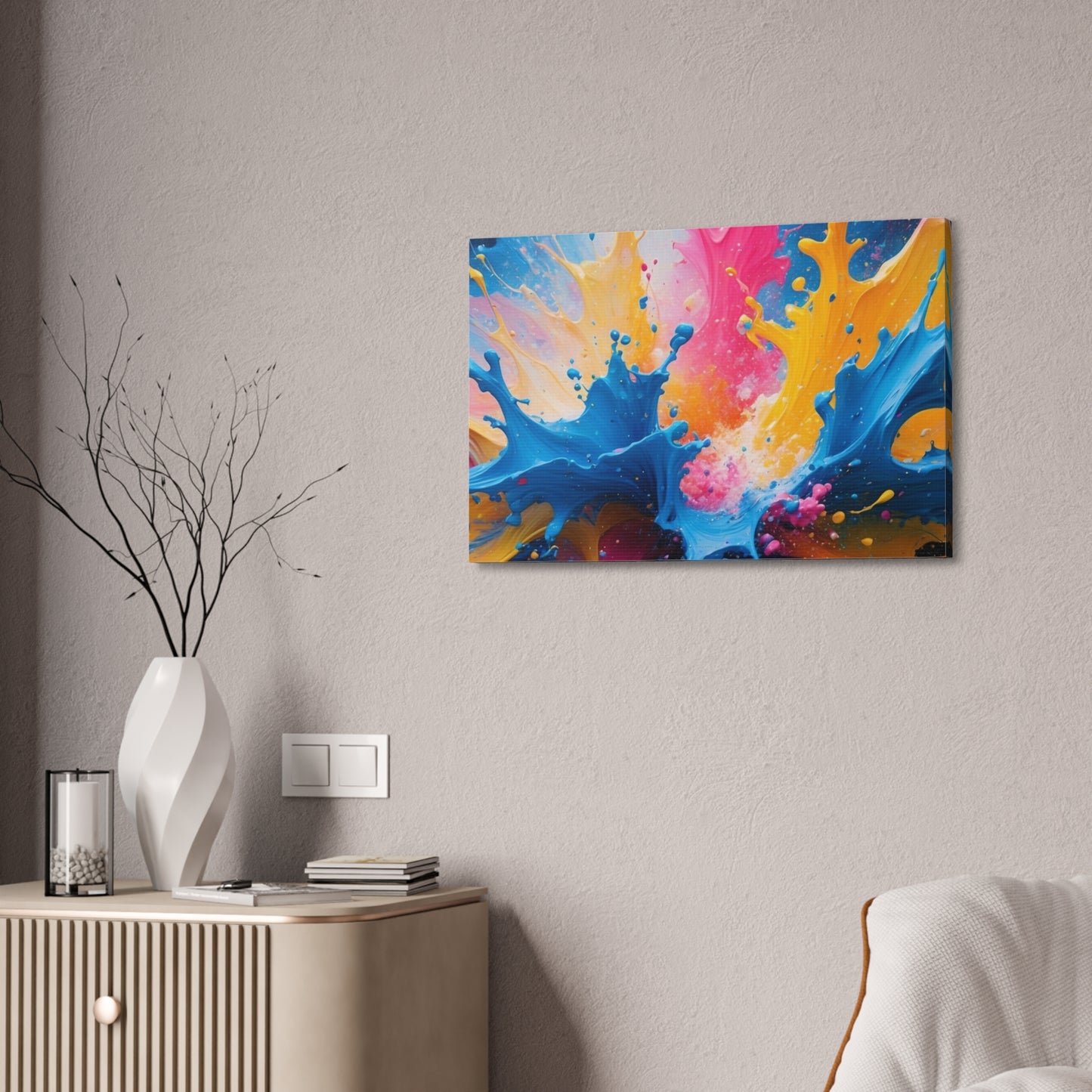Vibrant Abstract Canvas Art - Colorful Splash Wall Decor