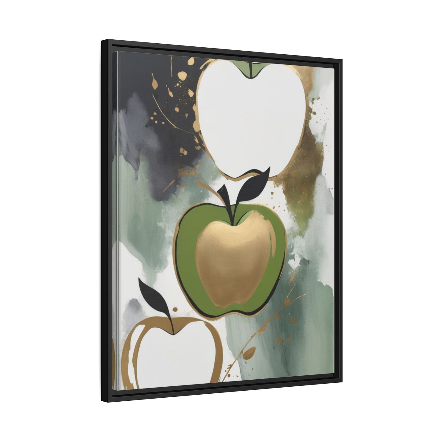 Modern Abstract Apple Canvas Art Print - Colorful Framed Wall Decor
