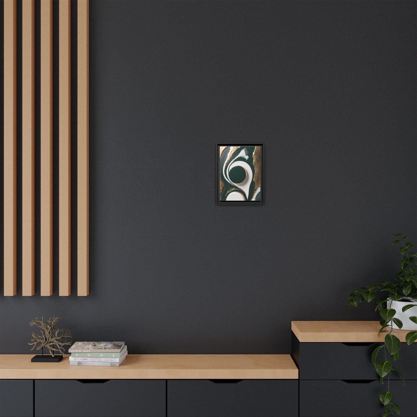 Elegant Abstract Framed Canvas Art - Modern Multi-Color Home Decor