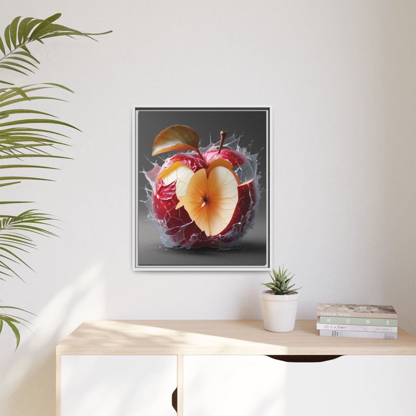 Framed Matte Canvas - Cracked Apple Art - Unique Home Decor