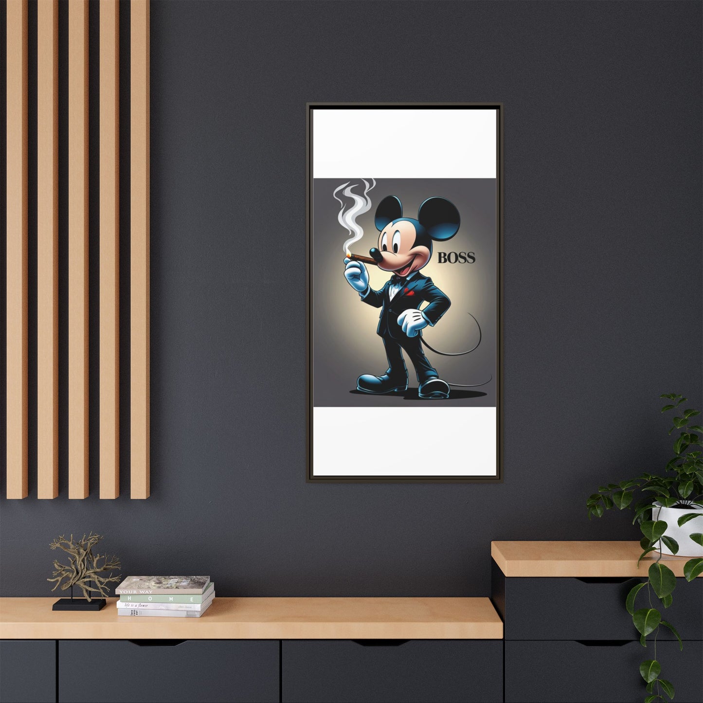 Framed Boss Mickey Mouse Canvas Art - Stylish Wall Decor for Fans