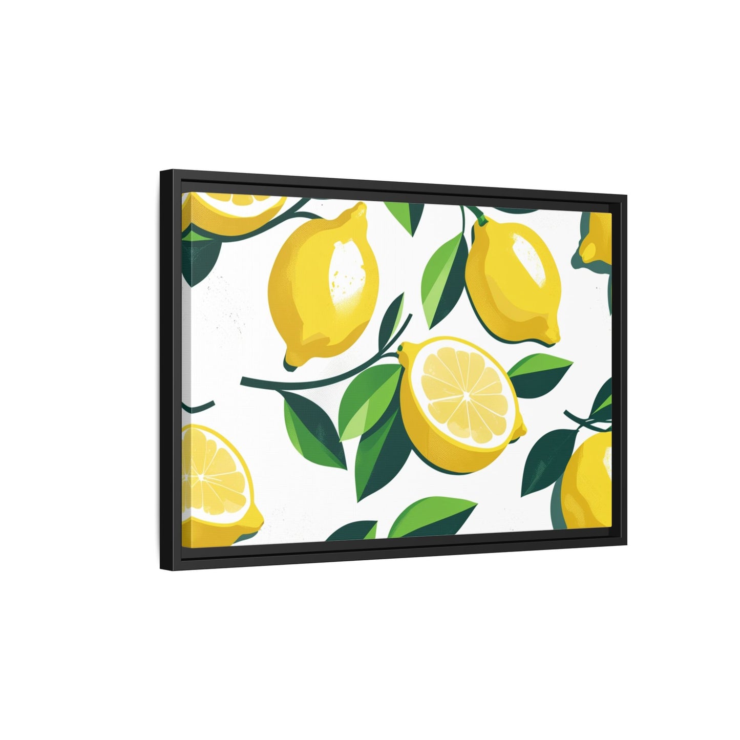 Lemon-Themed Framed Canvas Wall Art - Bright and Fresh Decor